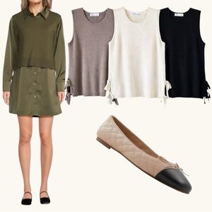 ✨ Time & Tru Sweater Tank Bundle (3) | Black Ivory Taupe | Side Tie